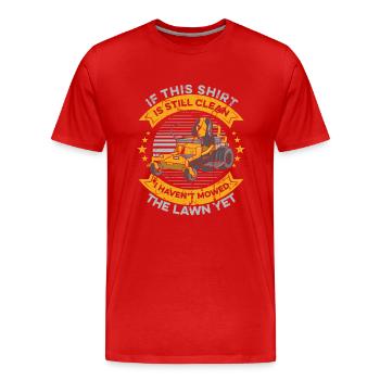 Lawn Mower Lawn Mower Garden - Men's Premium Organic T-Shirt - red - Front - Damien (186cm)