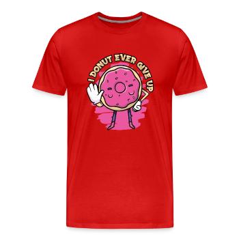 Donut Donuts Candy Bagel - T-shirt bio Premium Homme - rouge - Devant - Damien (186cm)