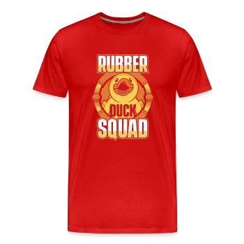 Gummienten Enten Badezimmer Gelbe Ente - Männer Premium Bio T-Shirt - Rot - Vorne - Damien (186cm)