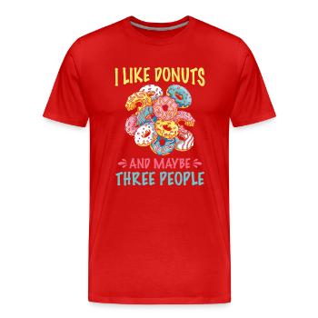 Donut Donuts Candy Bagel - T-shirt bio Premium Homme - rouge - Devant - Damien (186cm)