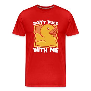 Canards en caoutchouc Salle de bain Canard jaune - T-shirt bio Premium Homme - rouge - Devant - Damien (186cm)