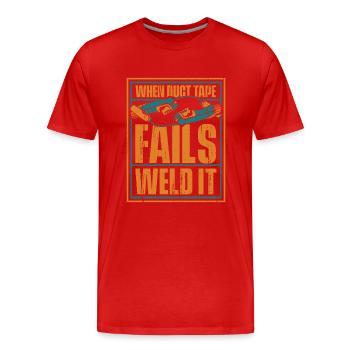Soudeur Métallurgiste - T-shirt bio Premium Homme - rouge - Devant - Damien (186cm)