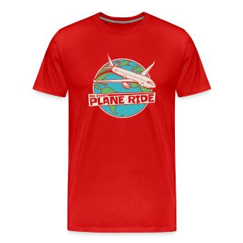Vol du premier vol de l’avion - T-shirt bio Premium Homme - rouge - Devant - Damien (186cm)