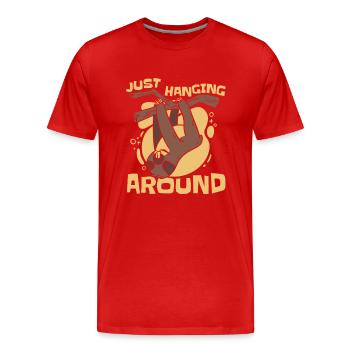 Paresseux Paresseux Sommeil Paresseux - T-shirt bio Premium Homme - rouge - Devant - Damien (186cm)