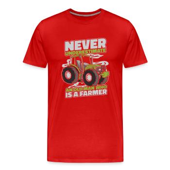 Agriculteur Agriculture Agriculteurs Agriculteurs - T-shirt bio Premium Homme - rouge - Devant - Damien (186cm)
