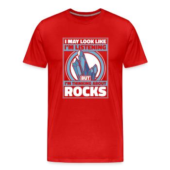 Géologie Géologue Roches Pierre Géo Minéral - T-shirt bio Premium Homme - rouge - Devant - Damien (186cm)