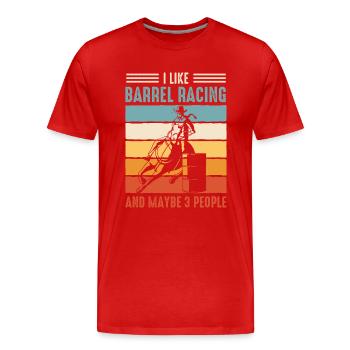Courses de chevaux Courses de barils De chevaux Barils de chevaux - T-shirt bio Premium Homme - rouge - Devant - Damien (186cm)