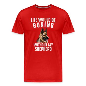 German Shepherd Dog - Men's Premium Organic T-Shirt - red - Front - Damien (186cm)