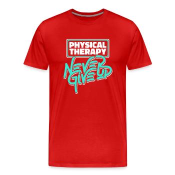Assistante thérapeute en physiothérapie - T-shirt bio Premium Homme - rouge - Devant - Damien (186cm)