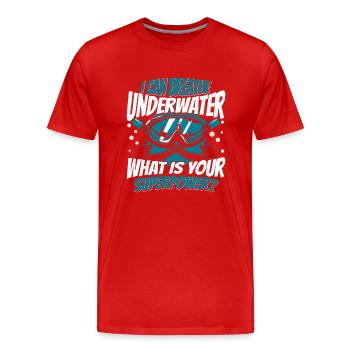 Plongeur plongeur plongeur plongeur océan - T-shirt bio Premium Homme - rouge - Devant - Damien (186cm)