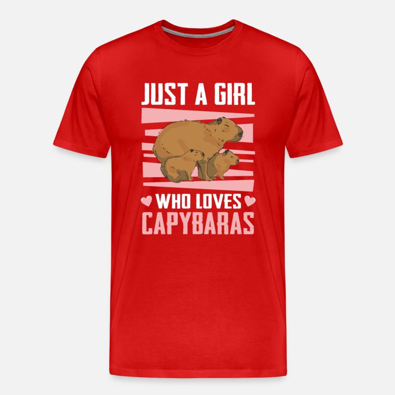 Capybara Nagetier Tier - Männer Premium Bio T-Shirt - Rot