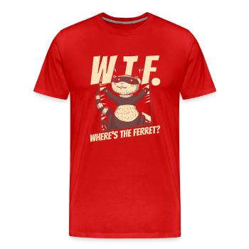 Animal martre furet - T-shirt bio Premium Homme - rouge - Devant - Damien (186cm)