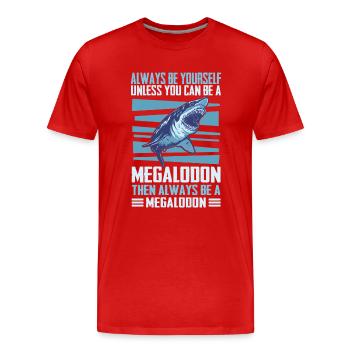 Megalodon Hai Otodus - Männer Premium Bio T-Shirt - Rot - Vorne - Damien (186cm)