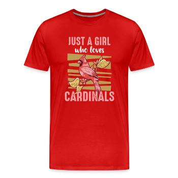 Cardinal Rouge Cardinal Vogel Cardinal Rouge - T-shirt bio Premium Homme - rouge - Devant - Damien (186cm)