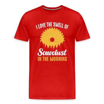 Tischler Holzarbeiter Zimmerei - Männer Premium Bio T-Shirt - Rot - Vorne - Damien (186cm)