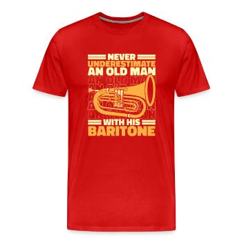 Baritone Instrument Baritone Music - Men's Premium Organic T-Shirt - red - Front - Damien (186cm)