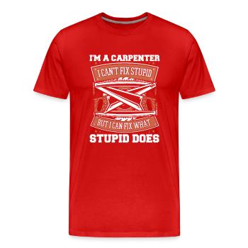 Tischler Holzarbeiter Zimmerei - Männer Premium Bio T-Shirt - Rot - Vorne - Damien (186cm)