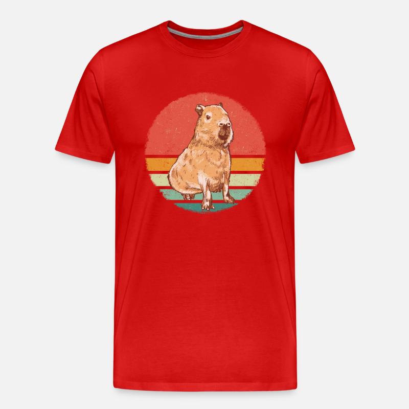 Capybara Nagetier Tier - Männer Premium Bio T-Shirt - Rot