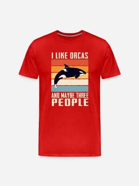 Späckhuggare Späckhuggare Ocean Djurvalar - Organic T-shirt Ekologisk premium-T-shirt herr - röd