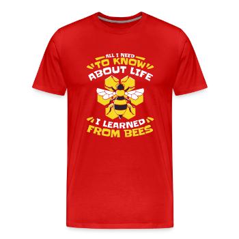 Honey bee Beekeeper Bees Bees Bee - Men's Premium Organic T-Shirt - red - Front - Damien (186cm)