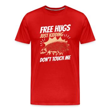 Porc-épic Animal - T-shirt bio Premium Homme - rouge - Devant - Damien (186cm)