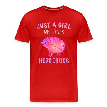 Hérisson Épineux Animal Hérisson - T-shirt bio Premium Homme - rouge - Devant - Damien (186cm)