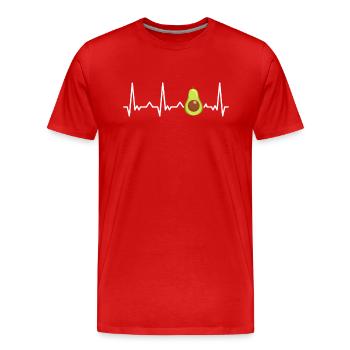 Avocado Food Guacamole Vegan - Men's Premium Organic T-Shirt - red - Front - Damien (186cm)