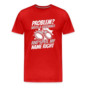 Correctional Officer Guard Prison Prison - Men's Premium Organic T-Shirt - red - Front - Damien (186cm)