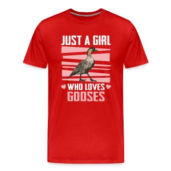 Oie Animal Oies - T-shirt bio Premium Homme - rouge - Devant - Damien (186cm)