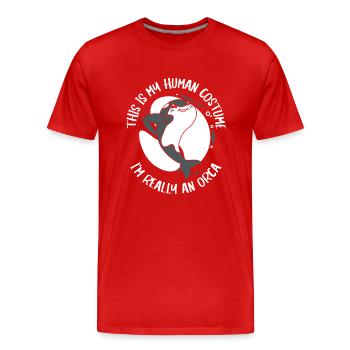 Orca Killer Whale Ocean Animal Whales - Men's Premium Organic T-Shirt - red - Front - Damien (186cm)
