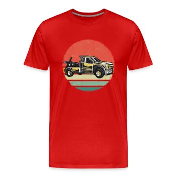 Abschleppwagen Truck Abschlepper - Männer Premium Bio T-Shirt - Rot - Vorne - Damien (186cm)
