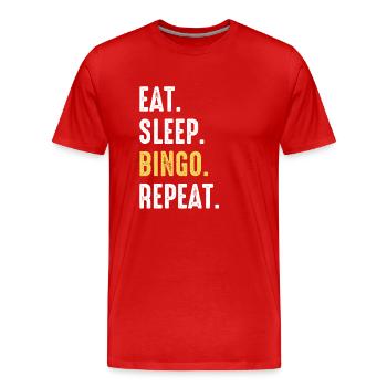 Bingo Gambling Loterie Joueurs de bingo - T-shirt bio Premium Homme - rouge - Devant - Damien (186cm)