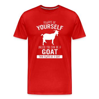 Chèvre Chèvre Chèvre Animal Chèvre - T-shirt bio Premium Homme - rouge - Devant - Damien (186cm)