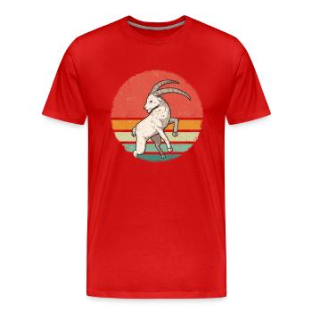 Chèvre Chèvre Chèvre Animal Chèvre - T-shirt bio Premium Homme - rouge - Devant - Damien (186cm)