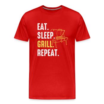 Grill Grillen Griller BBQ Barbecue - Männer Premium Bio T-Shirt - Rot - Vorne - Damien (186cm)