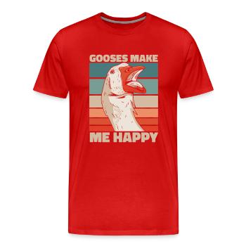 Oie Animal Oies - T-shirt bio Premium Homme - rouge - Devant - Damien (186cm)