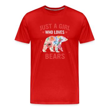 Ours Grizzli Ours brun Ours - T-shirt bio Premium Homme - rouge - Devant - Damien (186cm)