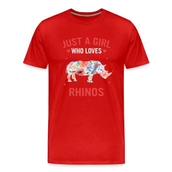 Rhinocéros Rhinocéros - T-shirt bio Premium Homme - rouge - Devant - Damien (186cm)