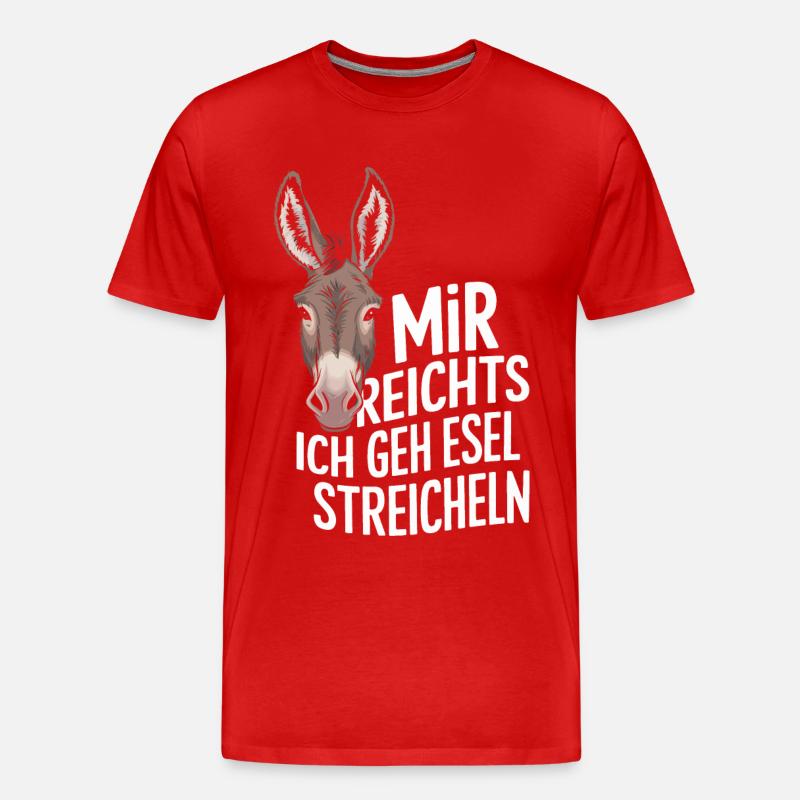 Esel Eselchen Maultier Muli - Männer Premium Bio T-Shirt - Rot