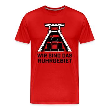 Wir sind das Ruhrgebiet - Männer Premium Bio T-Shirt - Rot - Vorne - Damien (186cm)