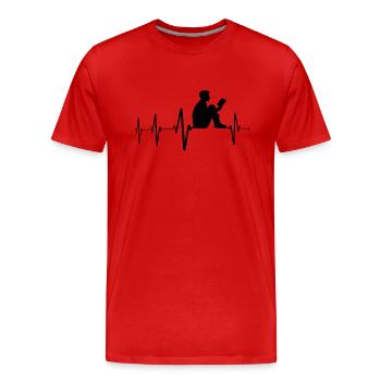 Reading, reading, gift for bookworms - Men's Premium Organic T-Shirt - red - Front - Damien (186cm)