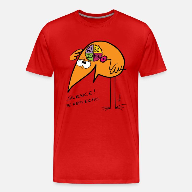 Ich dachte, Stille - Männer Premium Bio T-Shirt - Rot