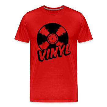 vinyl - T-shirt bio Premium Homme - rouge - Devant - Damien (186cm)