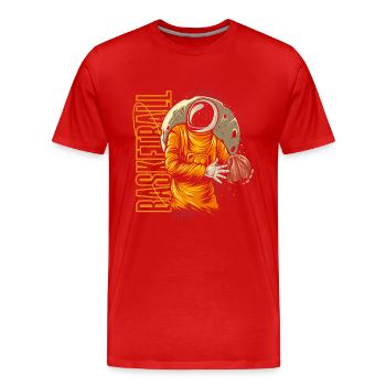 Astronaute de basket-ball - T-shirt bio Premium Homme - rouge - Devant - Damien (186cm)