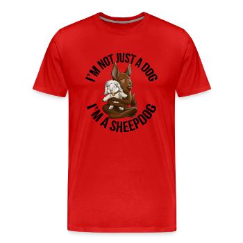 Kelpie Schafe Schokolade - Männer Premium Bio T-Shirt - Rot - Vorne - Damien (186cm)