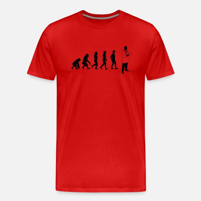 Evolution Arzt - Männer Premium Bio T-Shirt - Rot