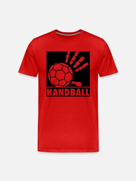 Handball - Männer Premium Bio T-Shirt - Rot