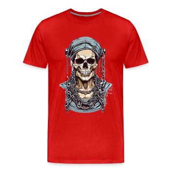 Cool skeleton - Men's Premium Organic T-Shirt - red - Front - Damien (186cm)