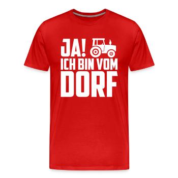 Ich bin vom Dorf - Männer Premium Bio T-Shirt - Rot - Vorne - Damien (186cm)