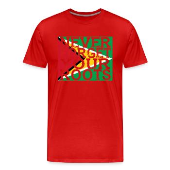 never forget roots home Guyana - Männer Premium Bio T-Shirt - Rot - Vorne - Damien (186cm)
